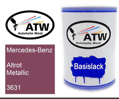 Mercedes-Benz, Altrot Metallic, 3631: 500ml Lackdose, von ATW Autoteile West.